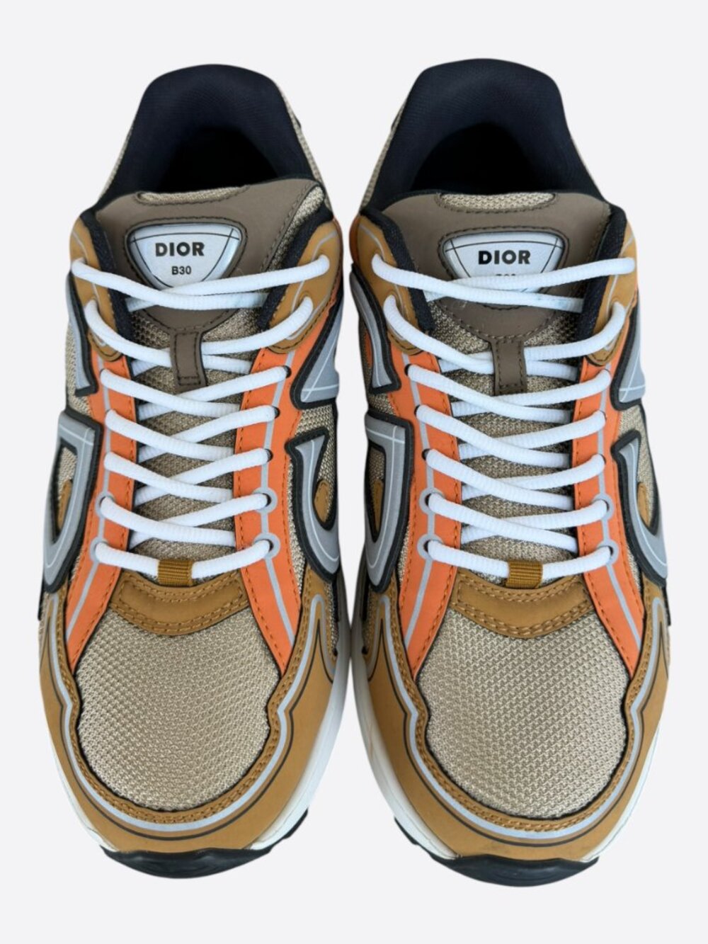 Dior Brown & Orange B30 Sneakers - Picture 2 of 8